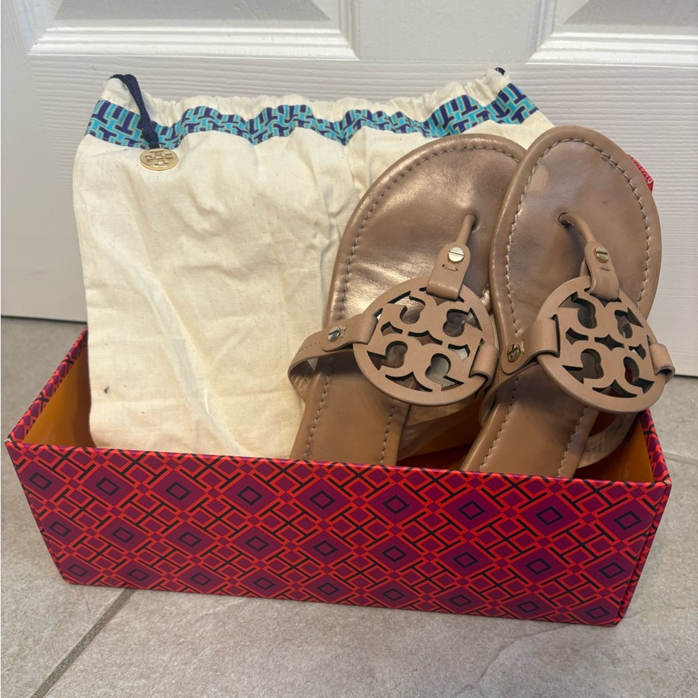 Tory Burch Miller sandals size 7.5 nude neutral
